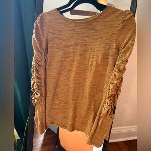 House of Harlow 1960 Mustard Brown Long Sleeve Top